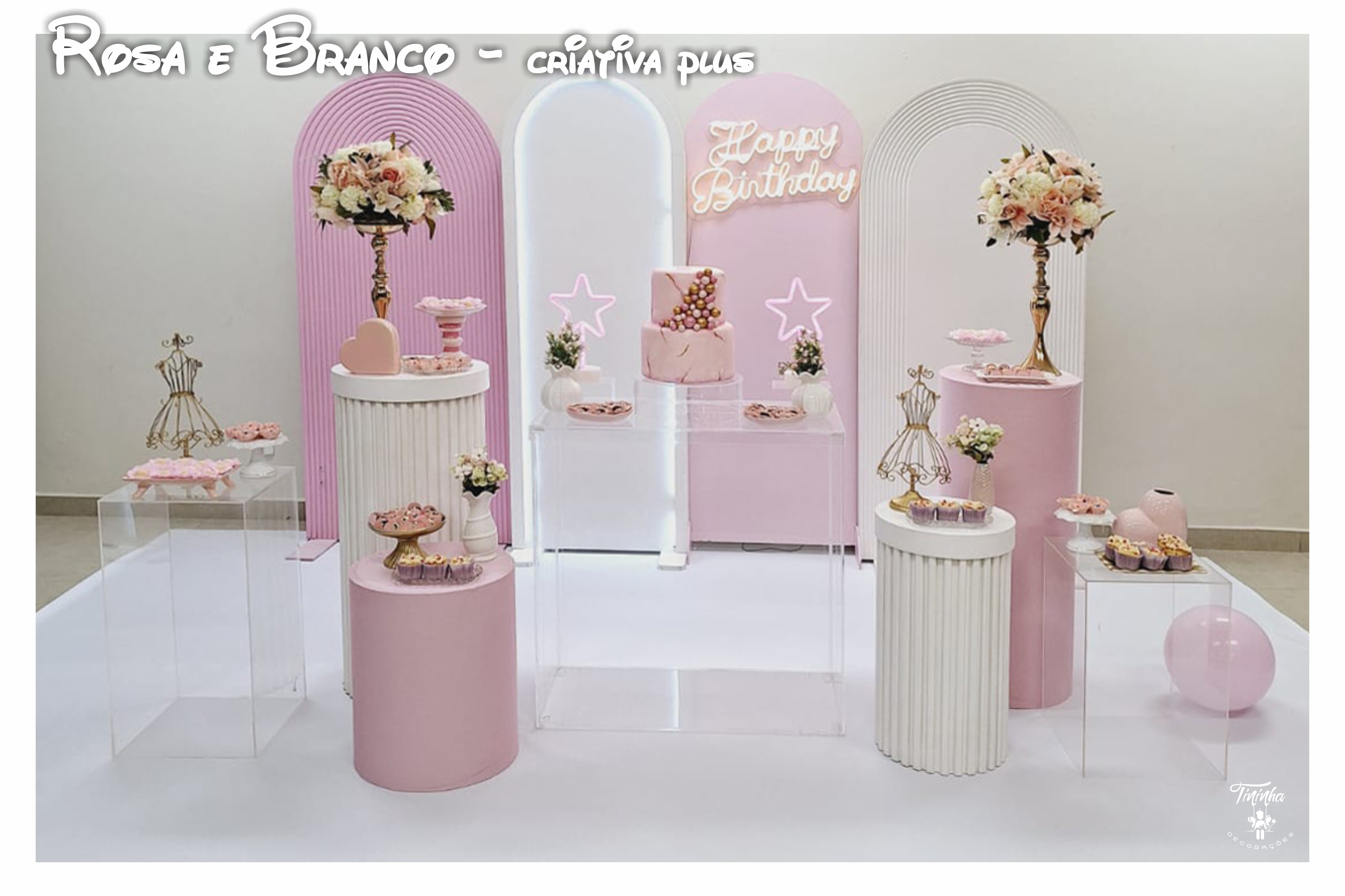 Rosa e Branco - Criativa Plus